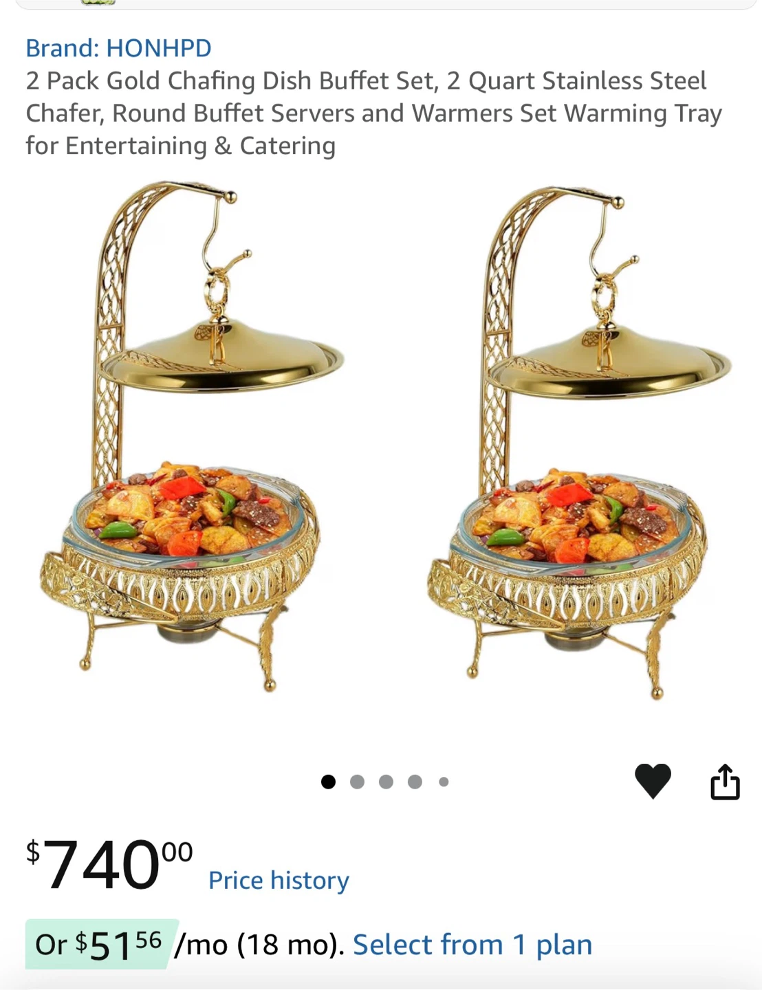 HONHPD Gold Chafing Dish Buffet Set - photo 2