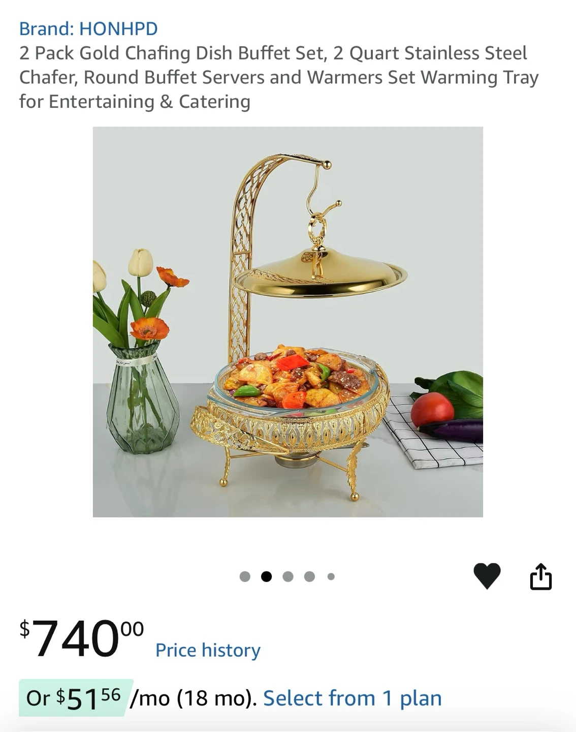 HONHPD Gold Chafing Dish Buffet Set - photo 3