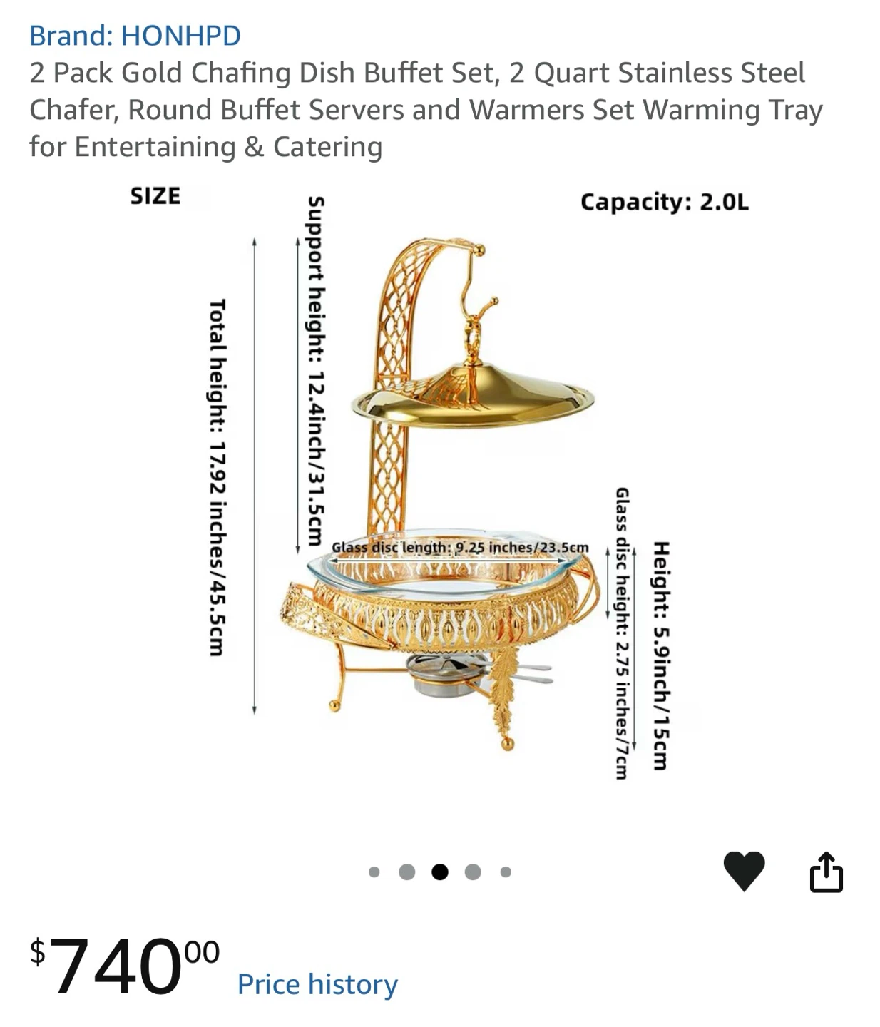 HONHPD Gold Chafing Dish Buffet Set - photo 4