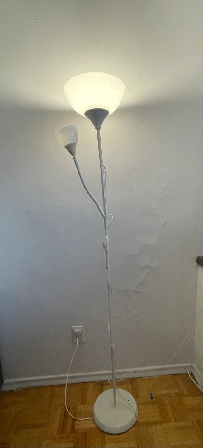 White Floor Lamp with Two Lights