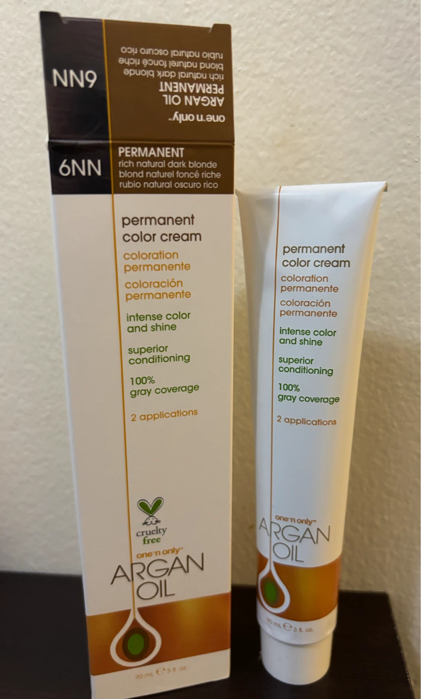 NEW- Argan Oil Permanent Hair Color 6NN Rich Natural Dark Blonde