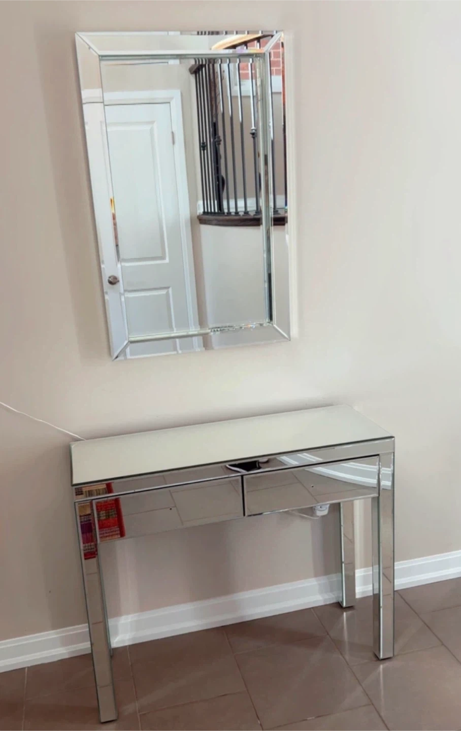 Mirrored Console Table and mirror