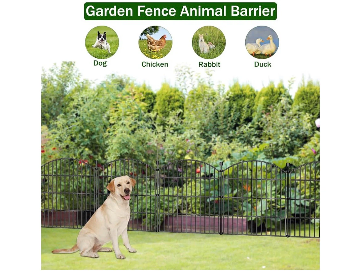 10 Pack Black Metal Garden Fence Animal Barrier - photo 3