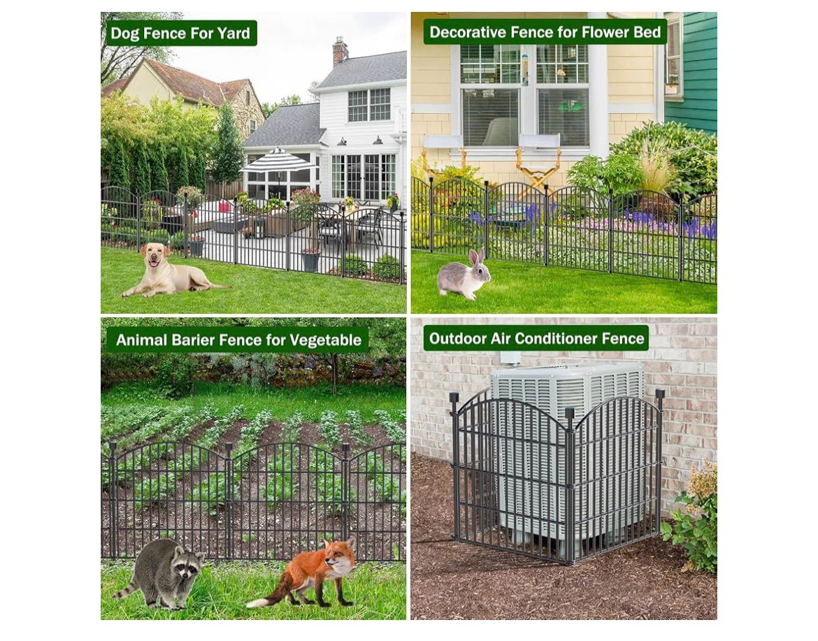10 Pack Black Metal Garden Fence Animal Barrier - photo 5