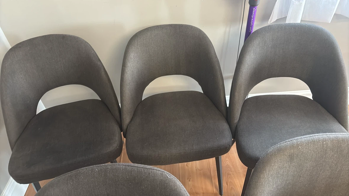 Grey Concrete-Look Dining Table with 6 Chairs
