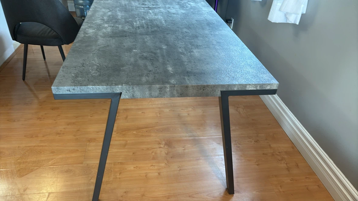 Grey Concrete-Look Dining Table with 6 Chairs - photo 4