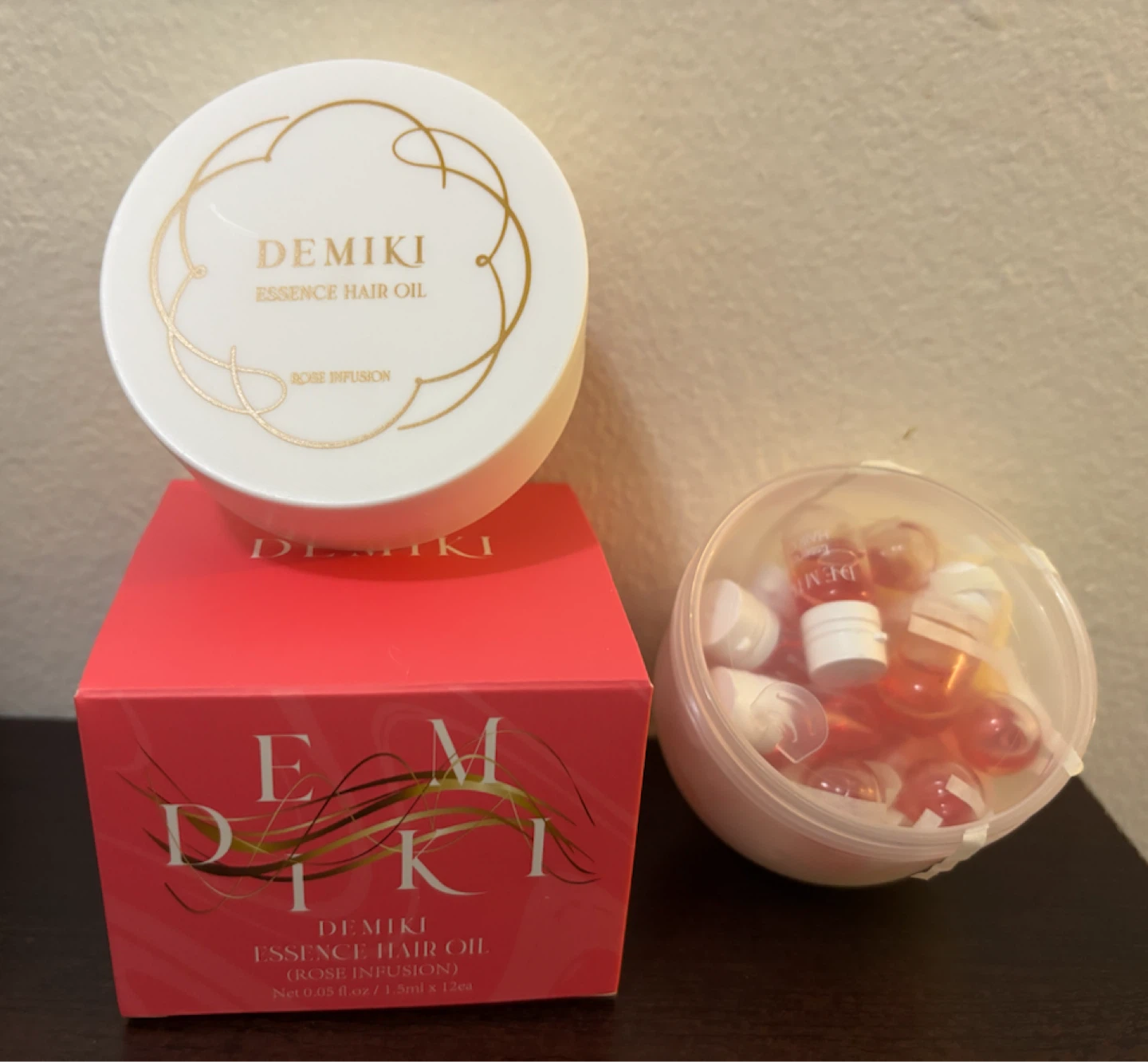 NEW-Demiki Essence Hair Oil Rose Infusion (12 x 1.5ml)
