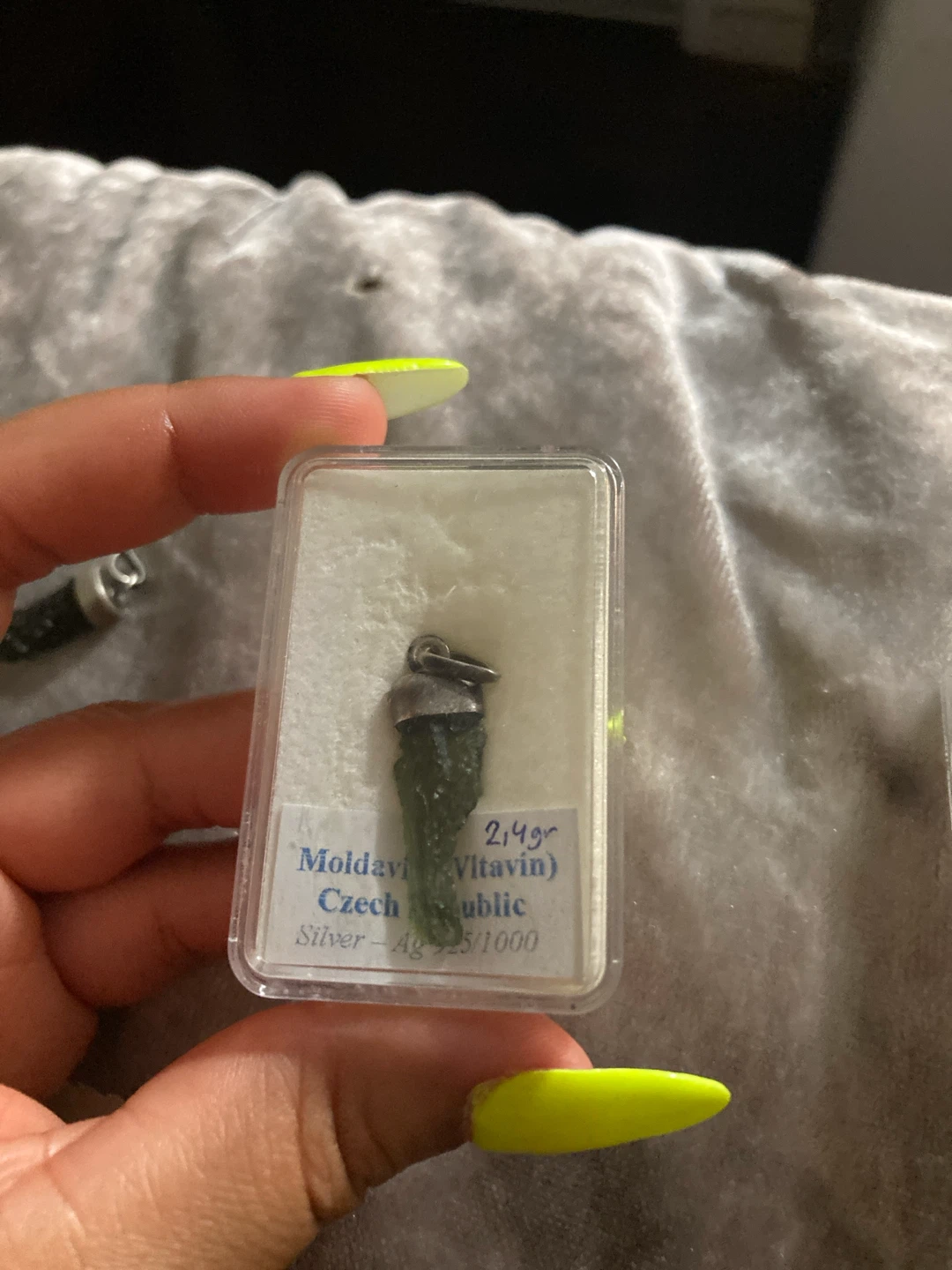 Moldavite Vltavin Pendant Czech Republic - photo 3