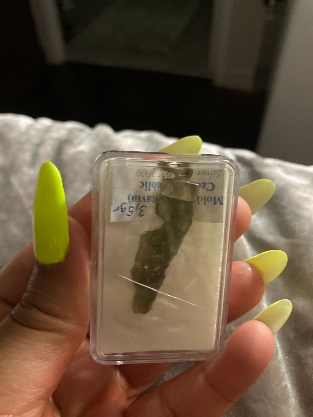 Moldavite Vltavin Pendant Czech Republic - photo 4