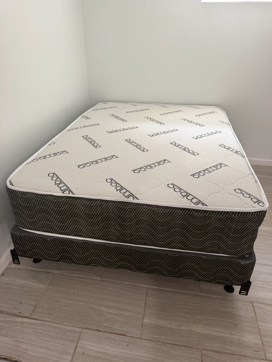 Bamboo Mattress with Box Spring and Metal Base - photo 2