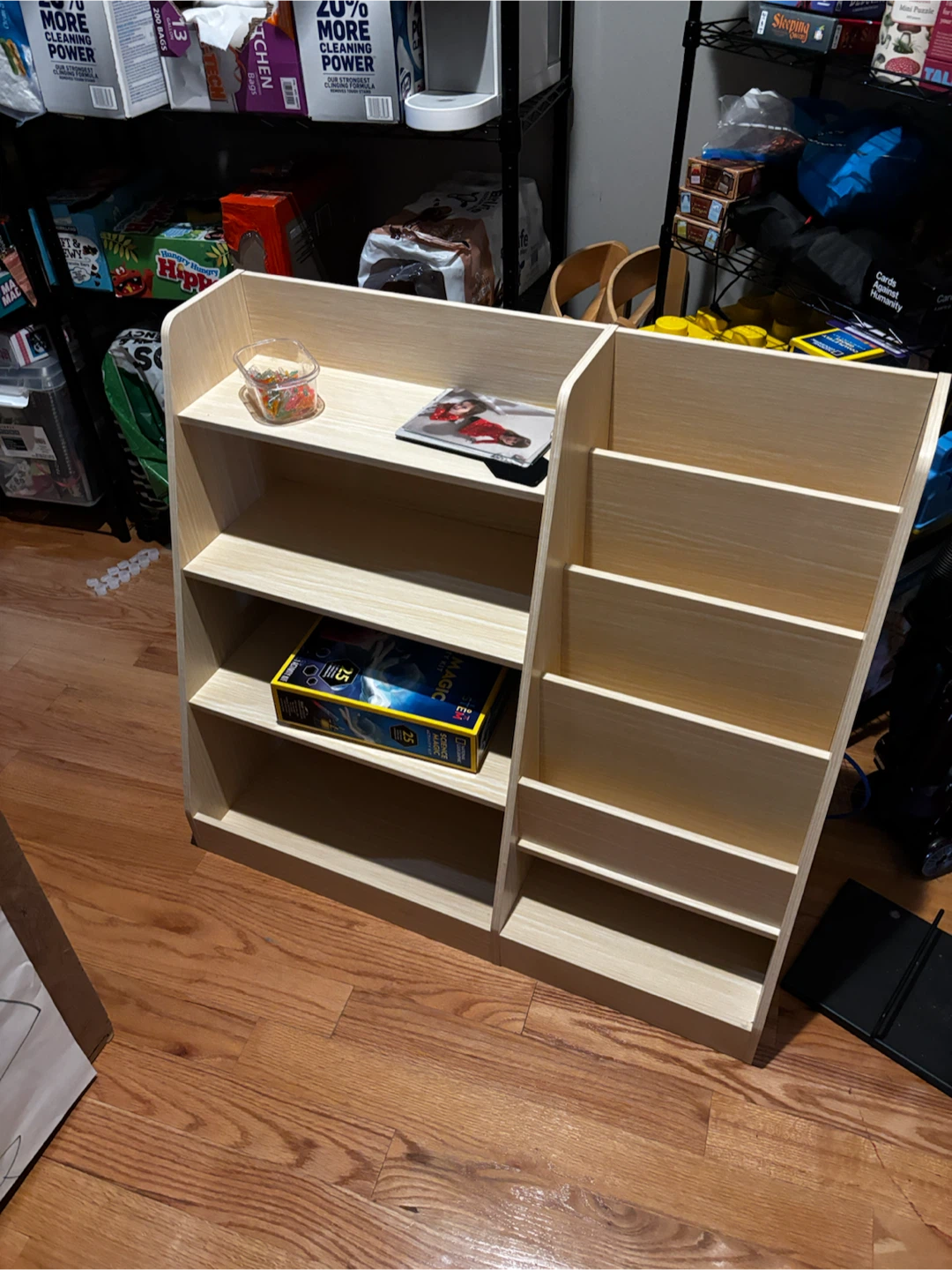 Toddler book shelf with book display