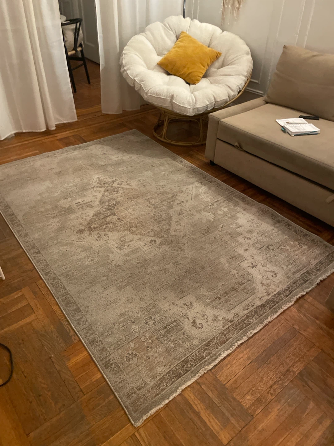 Distressed Medallion Area Rug