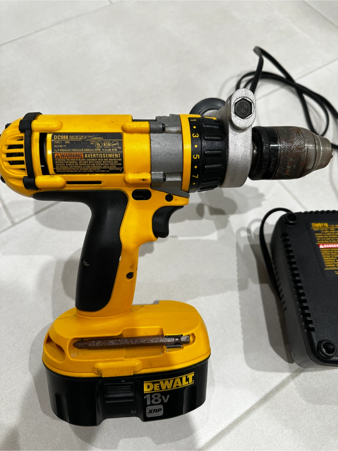 DeWalt 18V XRP Cordless Hammer Drill with Charger - photo 2