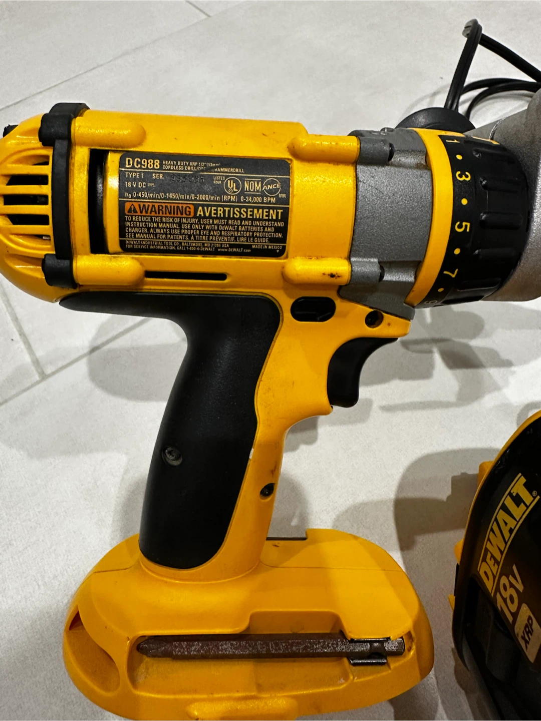 DeWalt 18V XRP Cordless Hammer Drill with Charger - photo 3