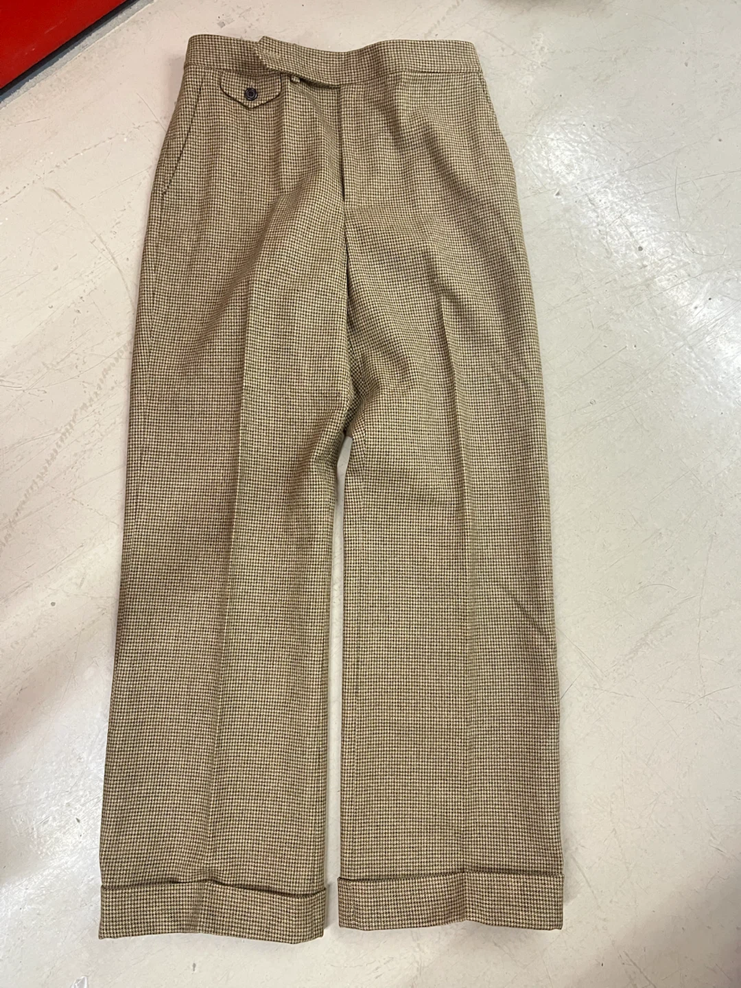 Ladies Brown Houndstooth Trousers