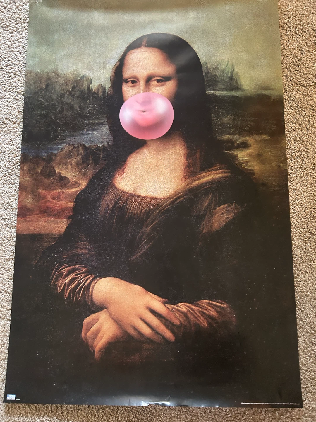 Mona Lisa Poster with Bubble Gum
