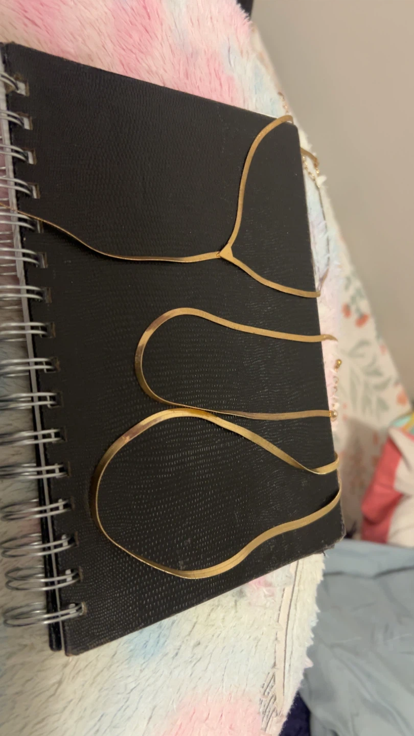 Gold Herringbone Chain Necklace and assortment