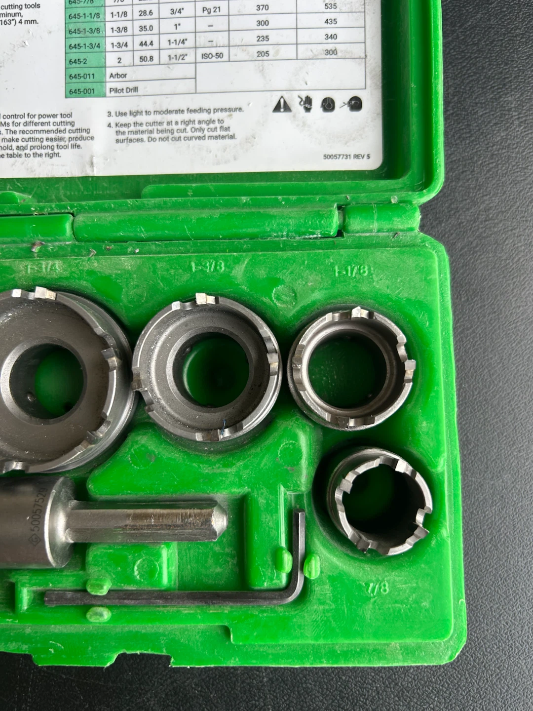 Greenlee 660 Quick-Change Carbide-Tipped Hole Cutter Set - photo 3