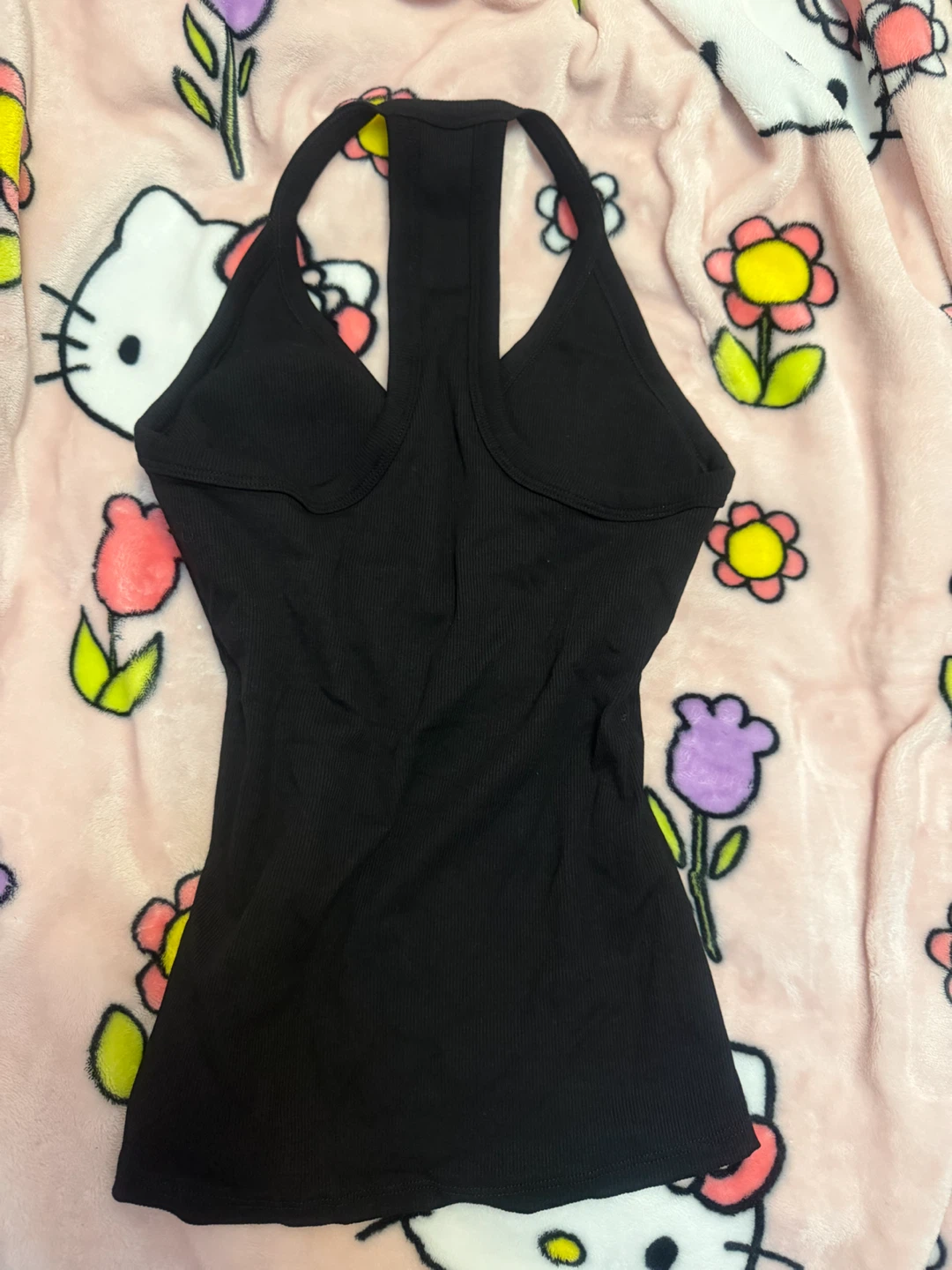 Danysu Black Ribbed Tank Top - Size M - photo 2