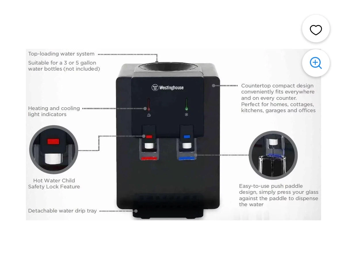 Westinghouse Countertop Top-Loading Water Dispenser - photo 4