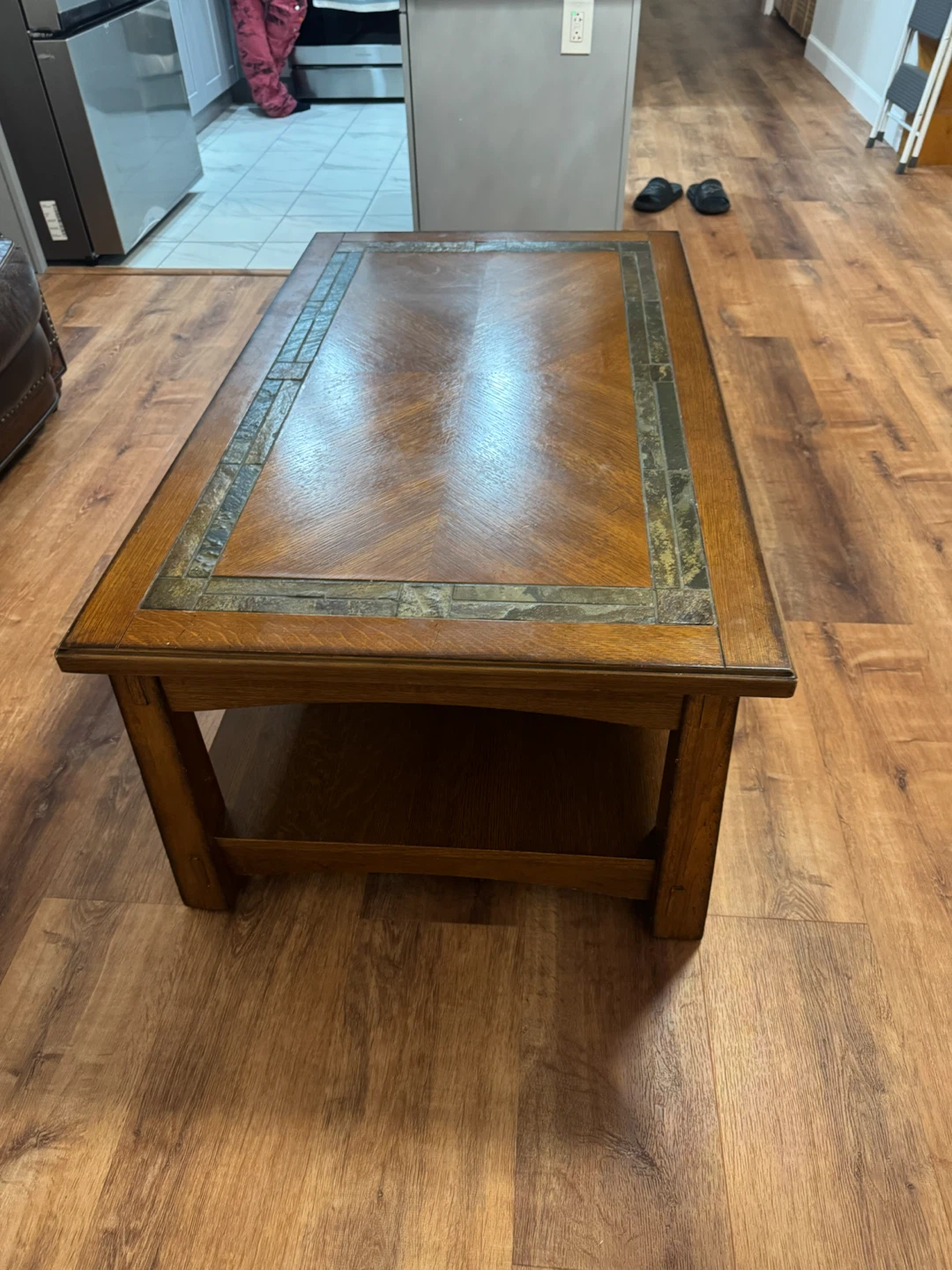 Wooden Coffee Table with Inlay Top - photo 2