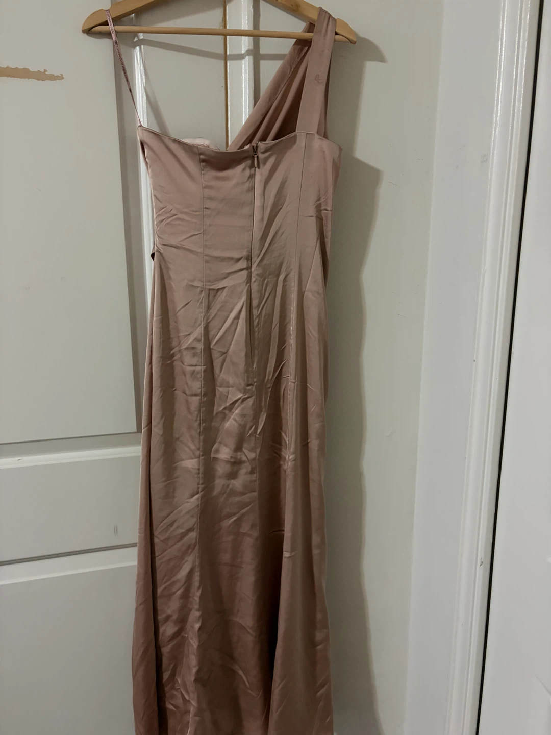 Satin One-Shoulder Maxi Dress - photo 3