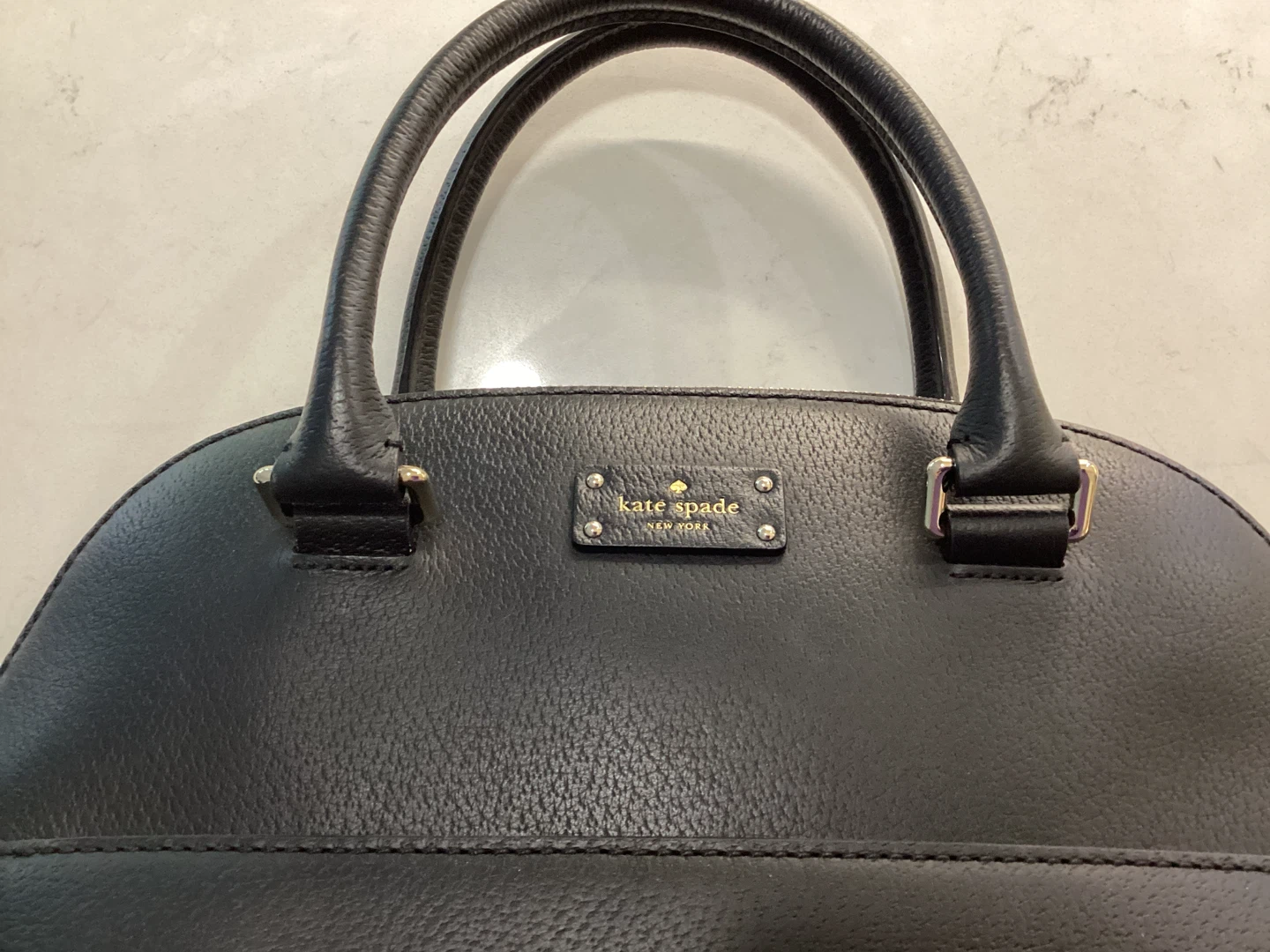 Kate Spade Black Leather Dome Satchel Handbag - photo 2