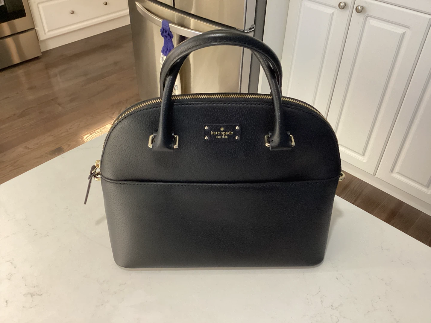 Kate Spade Black Leather Dome Satchel Handbag - photo 3