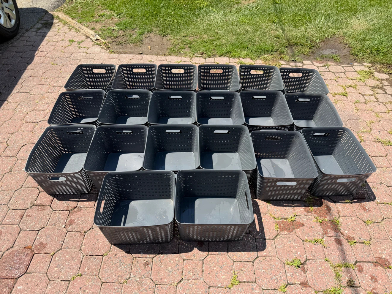 Lot of Grey Storage Baskets