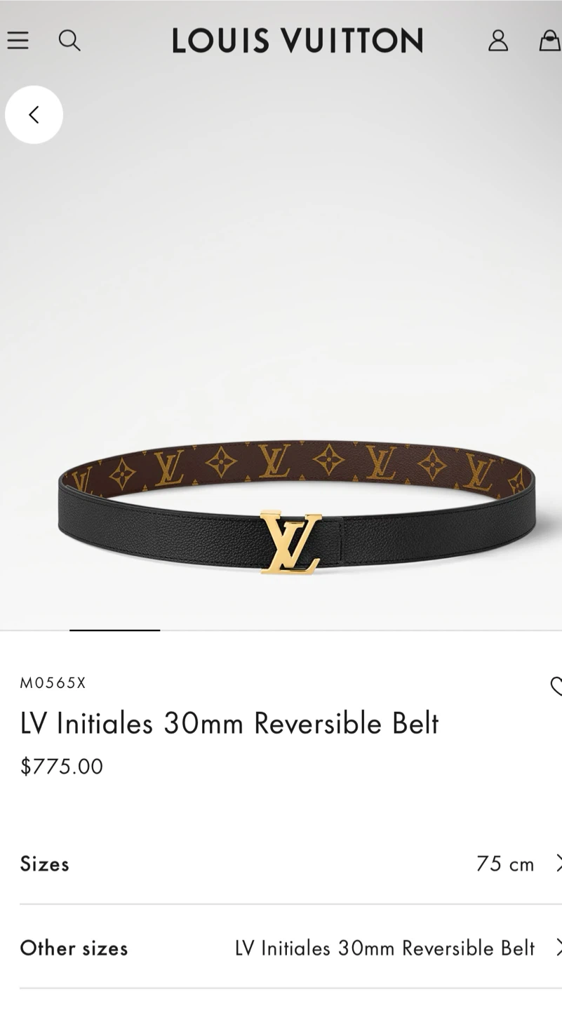 Louis Vuitton LV Initiales 30mm Reversible Belt