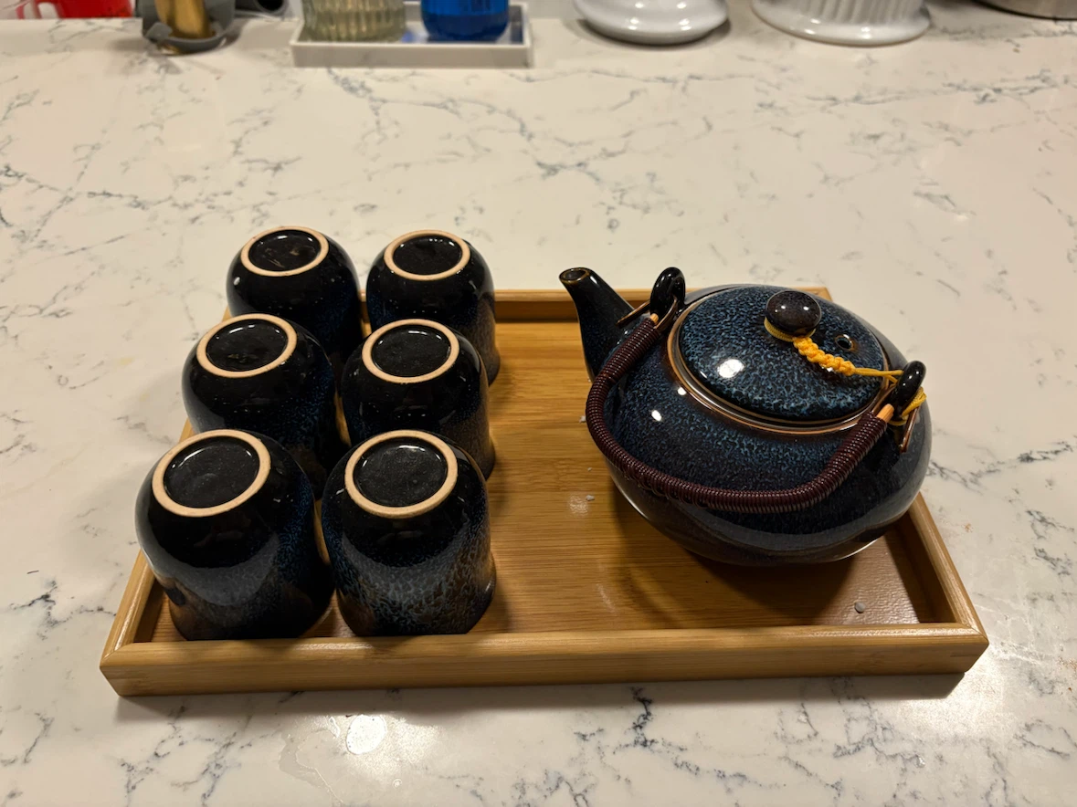 Blue Japanese Style Tea Set