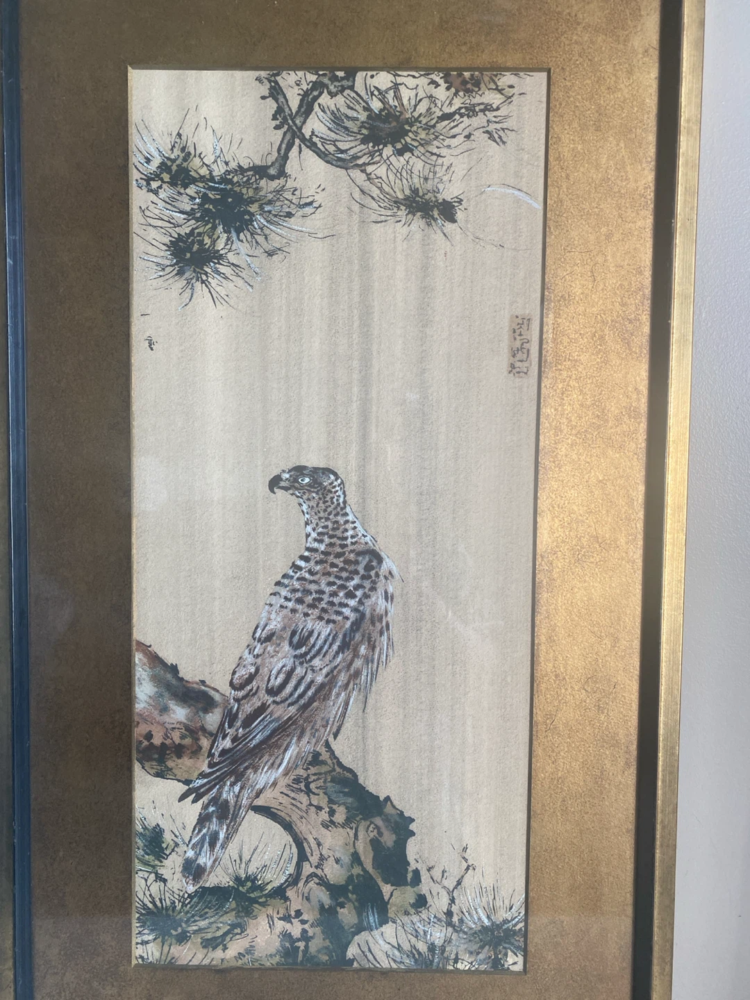 Vintage Marko “The Falcon” Framed Wall Art – 32” × 18”