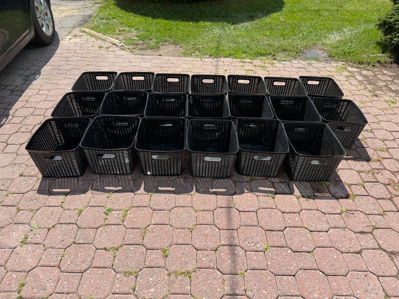 Lot of Black Storage Baskets