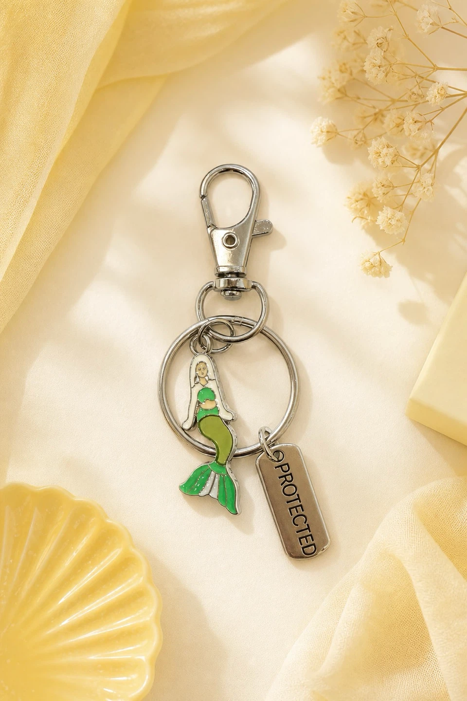 Mermaid Keychain with Charm