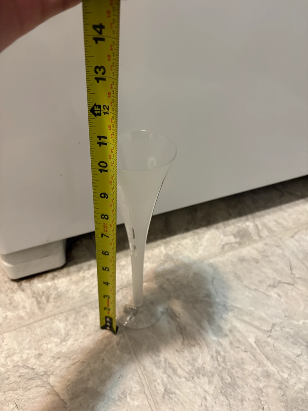 Frosted Glass Flute with 1999 engraving