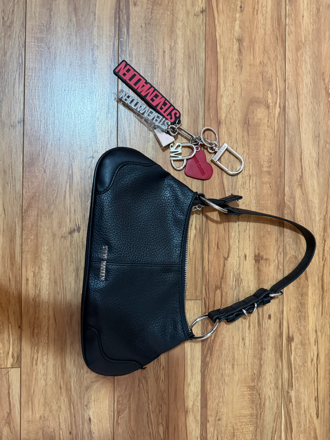 Steve Madden Black Shoulder Bag with Charms - photo 2