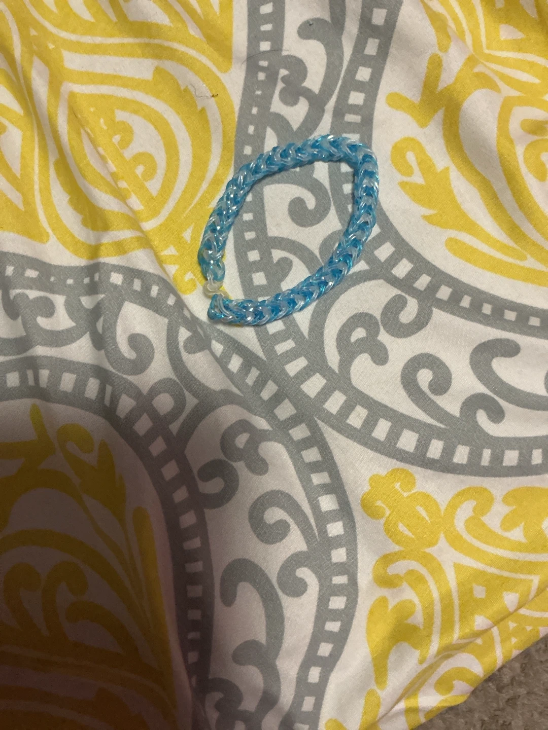 Blue and clear loom band bracelet