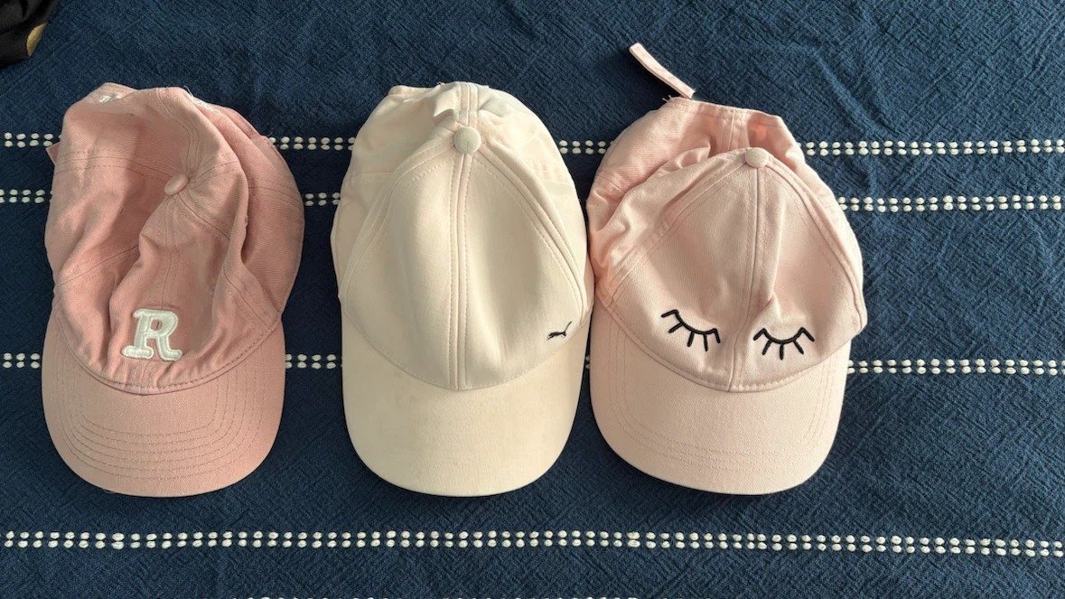 Pink Baseball Caps - 'R', Puma, and Cute Eyes Design - photo 2