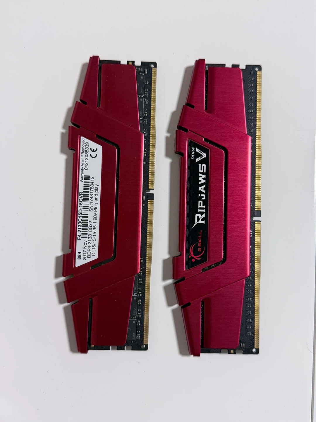 DDR4 16GB (2x8GB) 2133MHz CL15 RAM G.Skill Ripjaws V