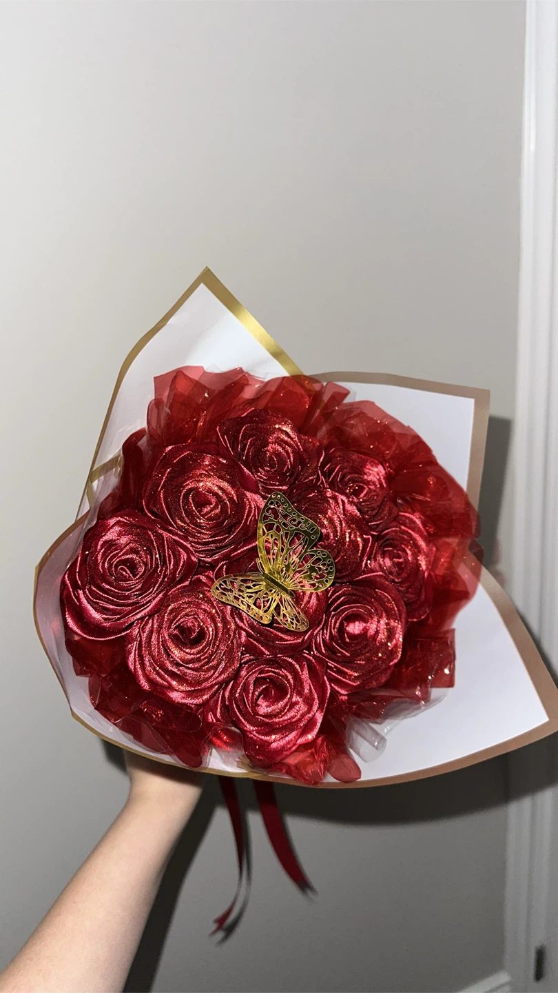 Red Rose Bouquet with Butterfly - photo 2