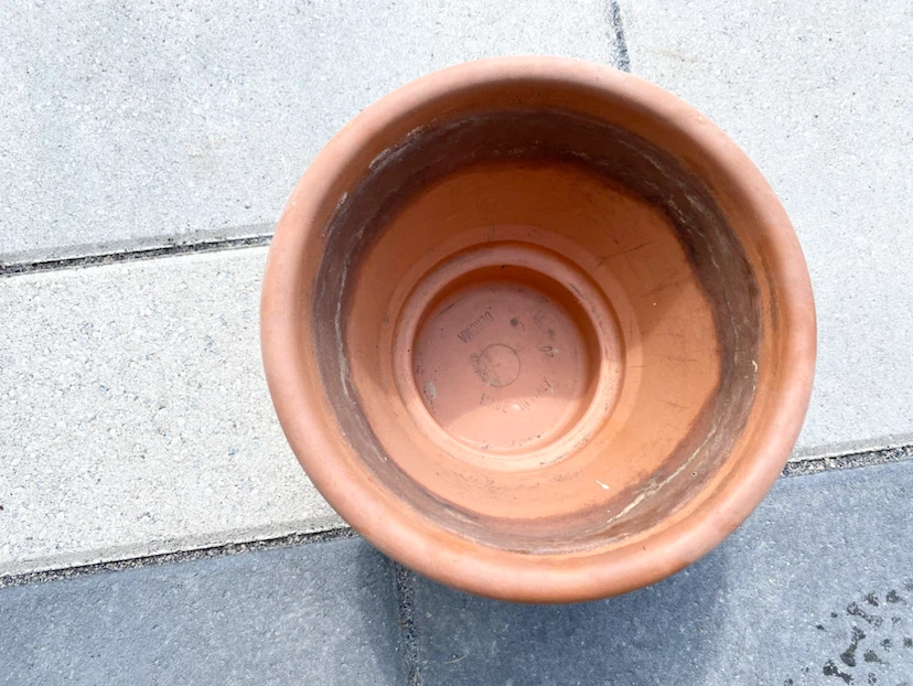 Yellow Striped Terracotta Planter Pot - photo 2