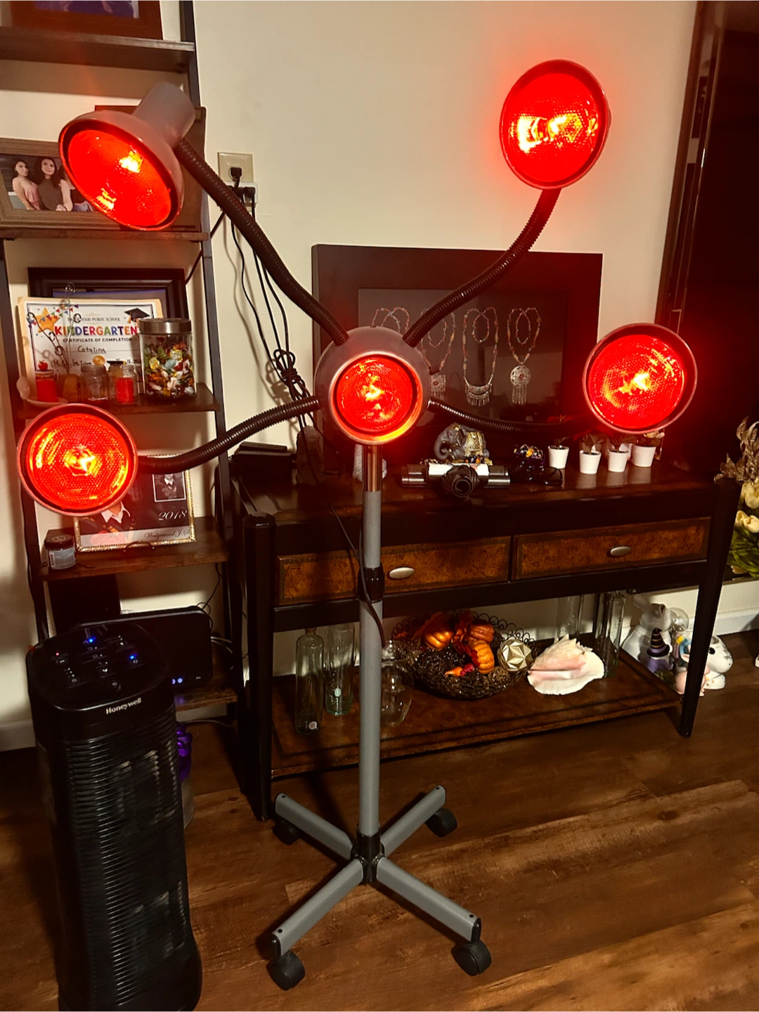 Standing Hooded Hair Dryer with 5 Infrared Lamps - photo 2