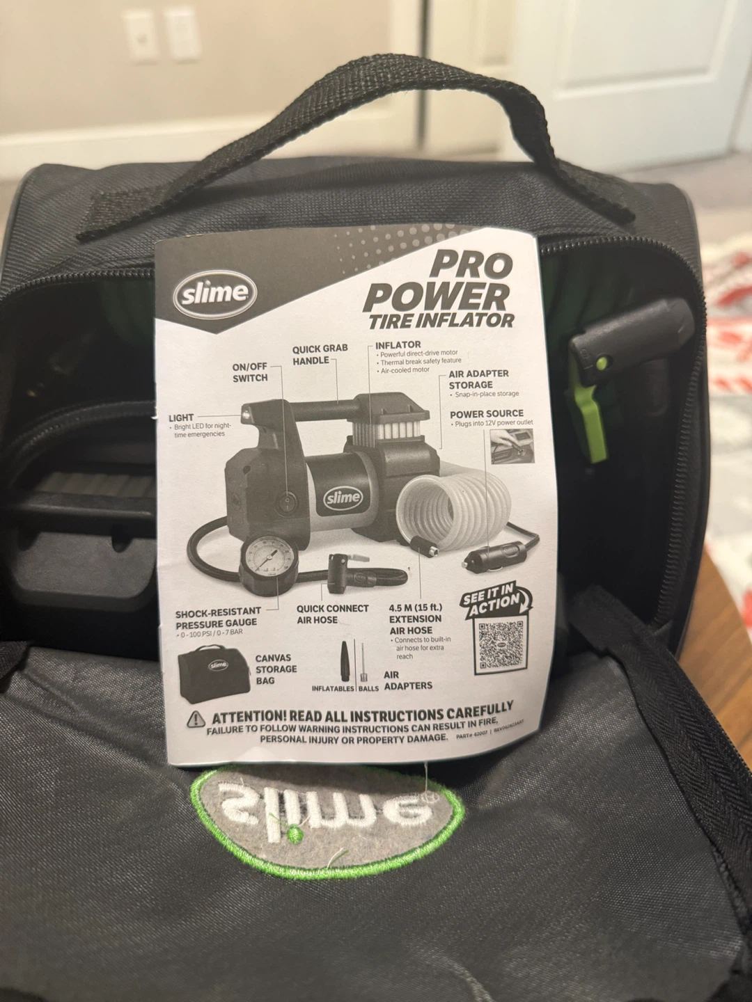 Slime Pro Power Tire Inflator with Bag - photo 2