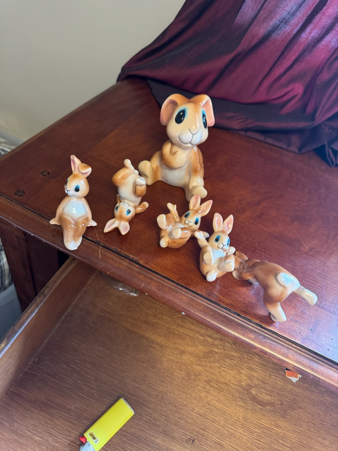 Ceramic Bunny Figurines Set