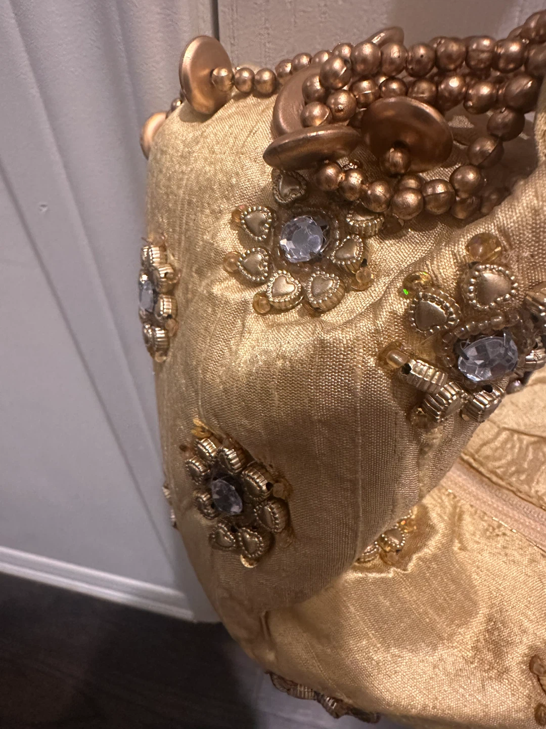 Gold Beaded Evening Clutch Bag - photo 3