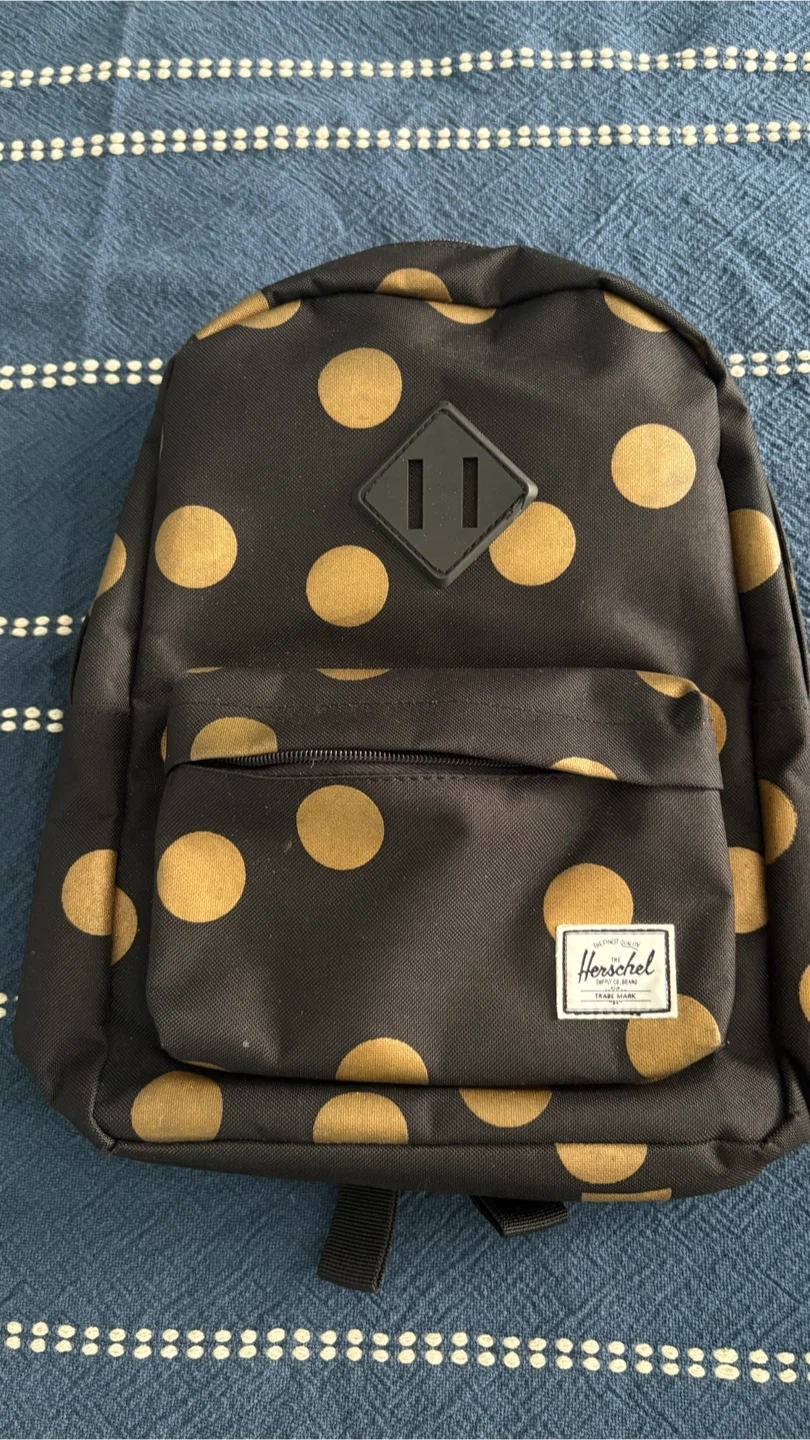Herschel Backpack - Black Gold Polka Dot