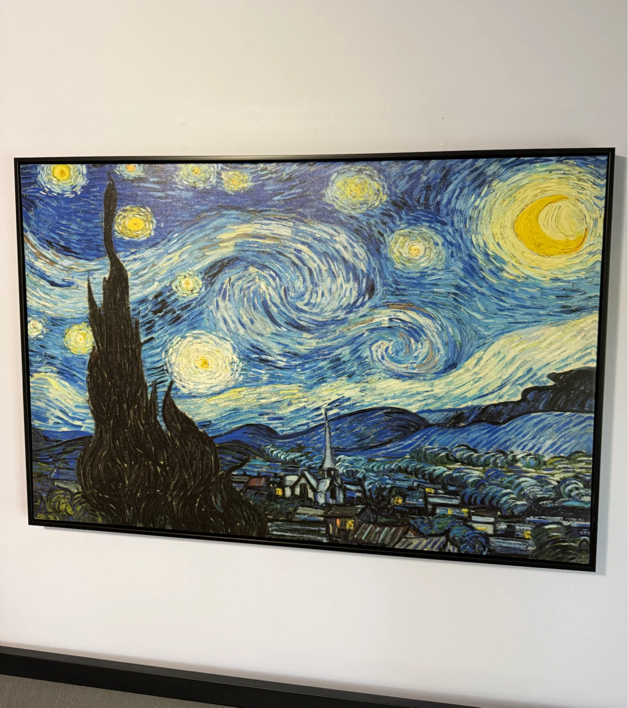 Large Framed Van Gogh Starry Night Canvas Wall Art