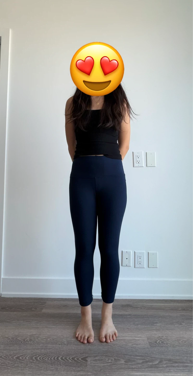 Navy Ribbed Leggings - Size S