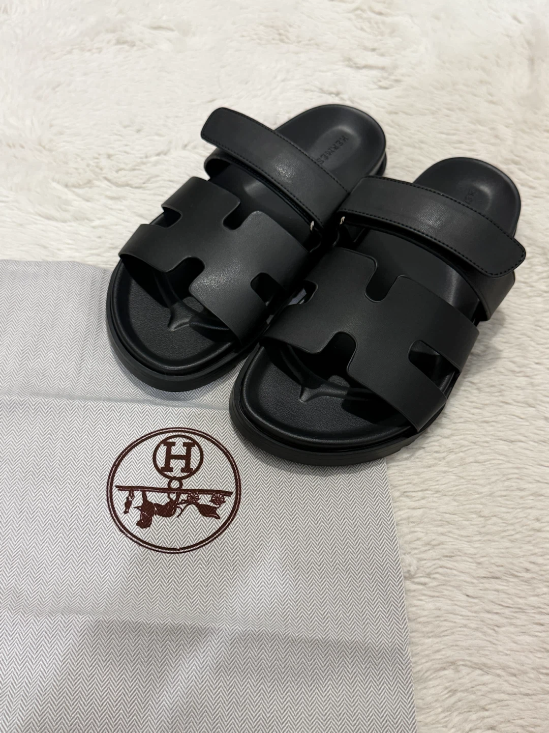 Black Leather Sandals Size 38