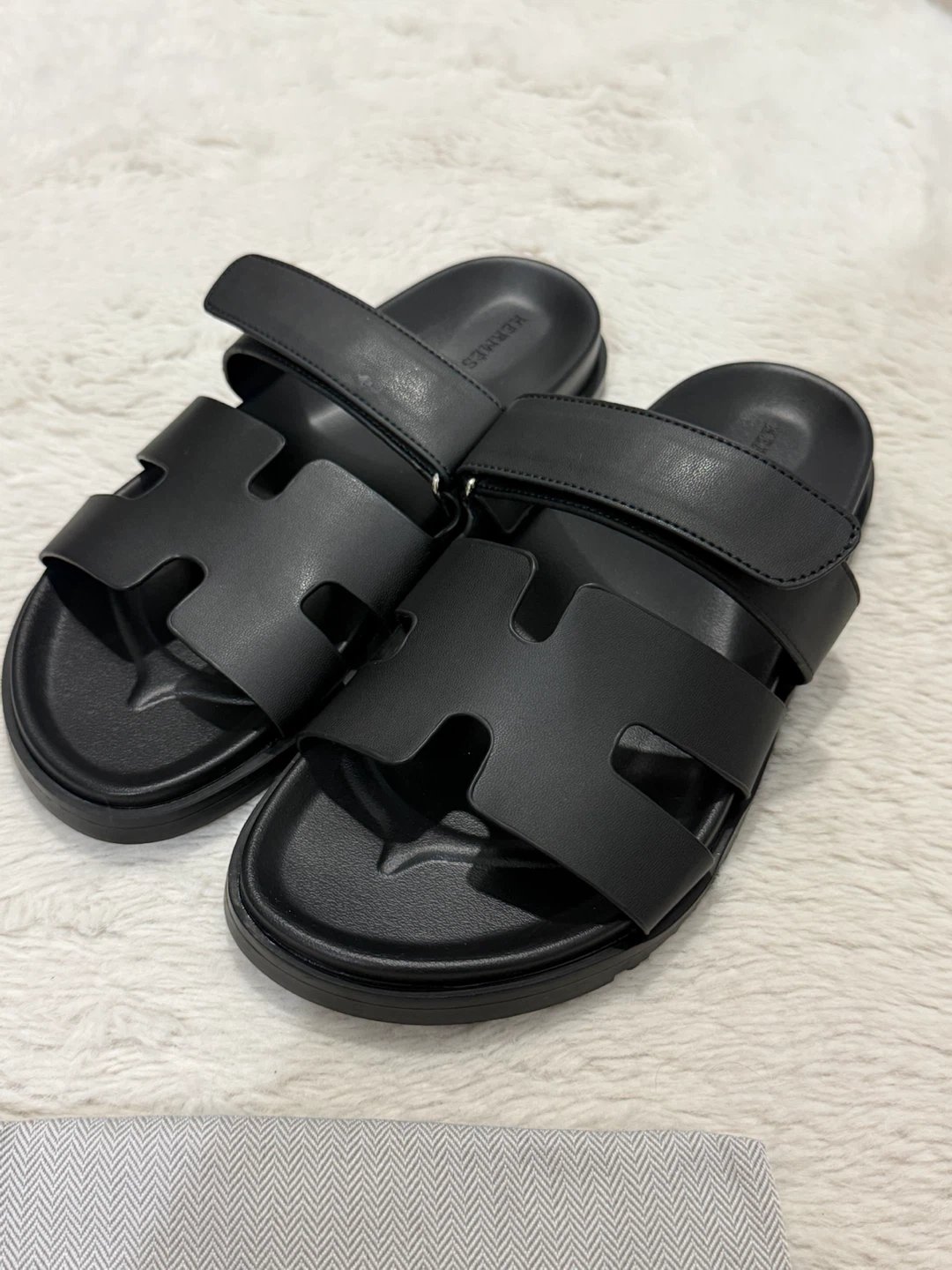 Black Leather Sandals Size 38 - photo 5
